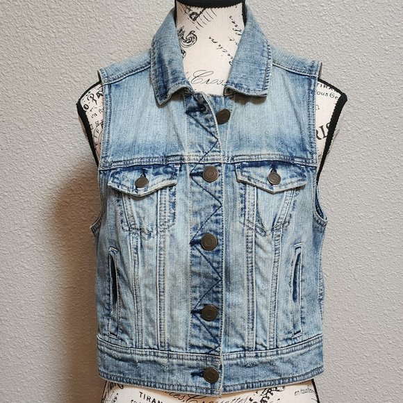 American Eagle Outfitters Jackets & Blazers - AMERICAN EAGLE - Women's Denim Jean Jacket Vest - Medium